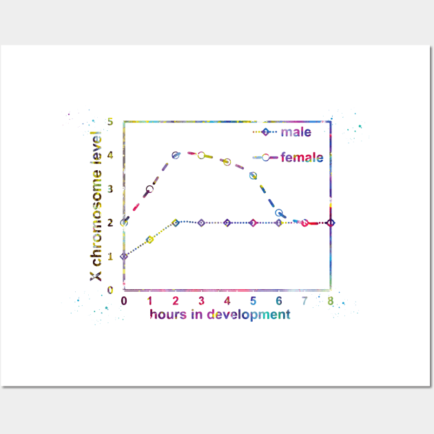 X chromosome expression levels in the two sexes Wall Art by erzebeth